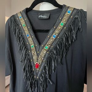 Tony Ward Vintage Rare Xperiance Women’s Fringe T-Shirt